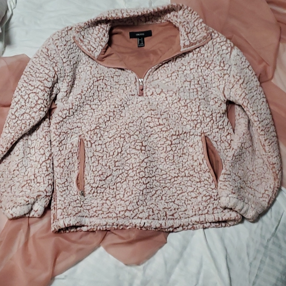 Forever 21 S Comfy Sherpa Outer 1/4 Zip Sweater